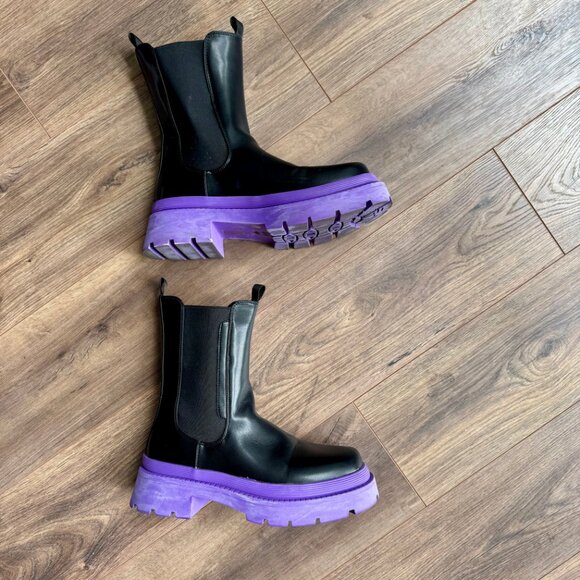 Sun Gurg Women's Chelsea Ankle Boots Mid-Calf Low Heel Platform Chunky Bootie - Picture 11 of 16